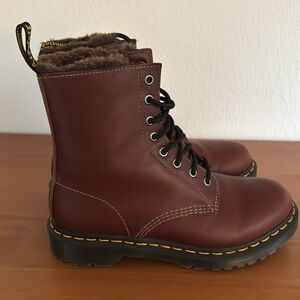 Vegan Doc Martins Air Wait faux fur lined.